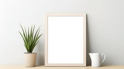 Fototapeta na wymiar Blank empty frame poster mockup portfolio living room presentation furniture living room white