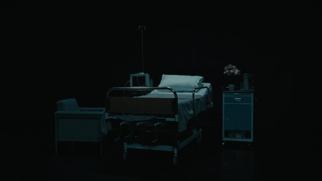 Unoccupied hospital bed after patient discharged and awaiting next person