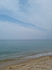 Fototapeta na wymiar Blue sky and seaside beach.
