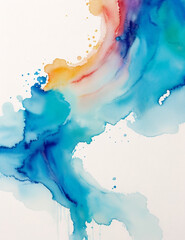 Colorful watercolor abstract painting, blur , noise,