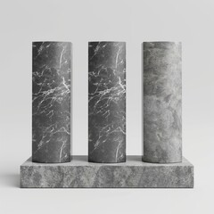 Empty granite pedestal mockup for merchandise