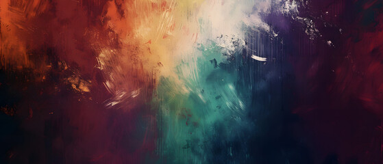 Abstract Painting of a Multicolored Rainbow