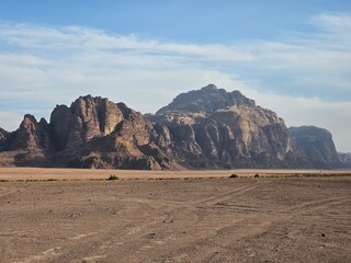 Beautiful Wadi Rum desert in the south of Jordan