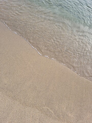 
This is a close-up of the beach sand and waves.