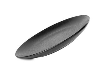 One beautiful black plate isolated on white