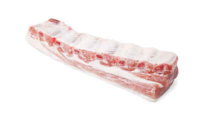 Fresh raw pork ribs isolated on white