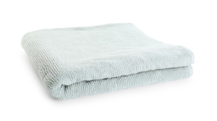 One soft folded towel isolated on white