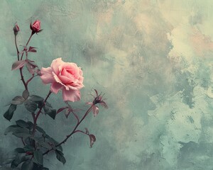 Ethereal Roses: Pink Roses Wall, Mysterious Backdrops, Dreamy Cloudscapes, Floral Beauty, Enigmatic Atmosphere, Romantic Elegance, Whimsical Setting, Mystical Rose Garden, Ethereal Landscape, 