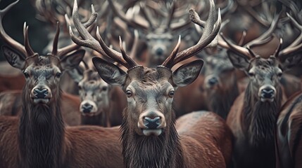 deer with antlers - obrazy, fototapety, plakaty