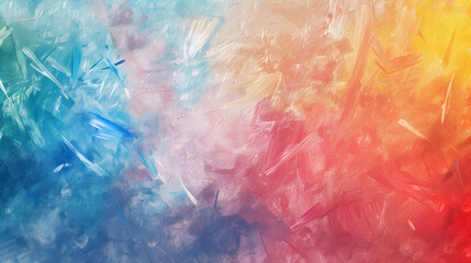 Multicolored Abstract Painting of Ice Crystals
