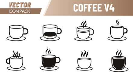 Obraz premium Steaming Coffee Mugs and Cups Vector Collection