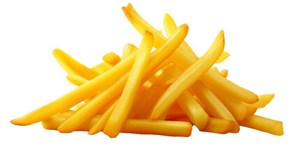 Delicious French Fries with white background.