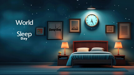 Illustration of Sleep Day background, World Sleep Day concept