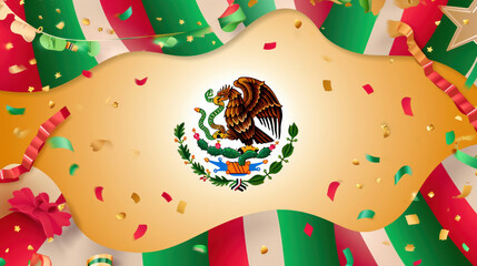 Obraz premium Illustration of flat background for Mexico Independence celebration