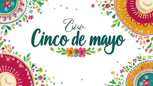 Illustration of background for Mexico Independence celebration Cinco de Mayo