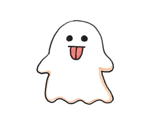 クレヨンで描いたおばけのイラスト
