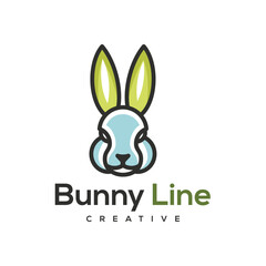 Bunny Line Logo Vector Design
