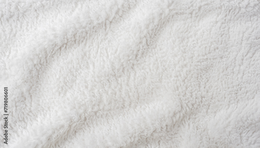 Aufkleber white plush fleece fabric texture background , background pattern of soft warm material with copy sp