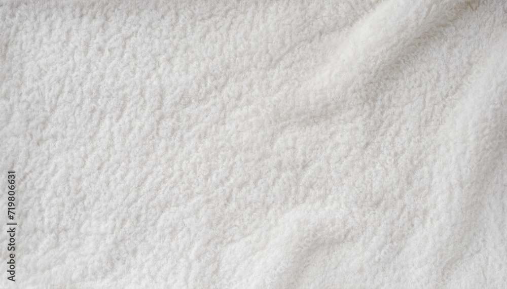 Poster white plush fleece fabric texture background , background pattern of soft warm material with copy sp