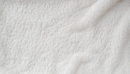 white plush fleece fabric texture background , background pattern of soft warm material with copy space for text