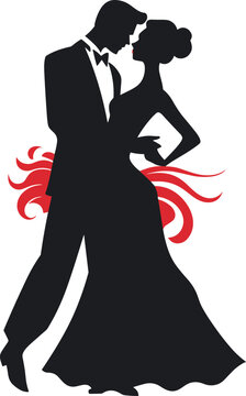 Silhouette of Flamenco Dancers Vector for Spanish Cultural Celebrations and Promotions