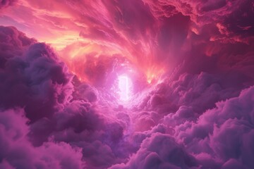 Obraz na płótnie Canvas Mystical portal in a vibrant cloudscape