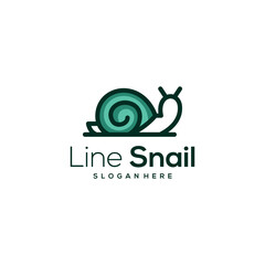 Line Snail Logo Vector Design