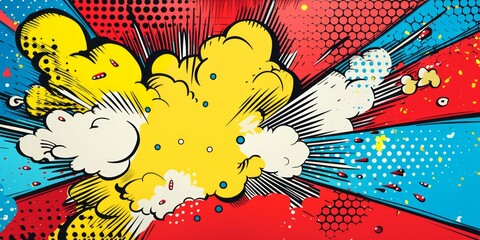 Explosion cloud in pop art style