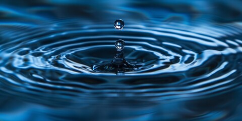 Water droplet creating ripples on a surface