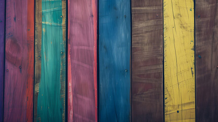 Close Up of a Multi-Colored Fence With Rustic Charm