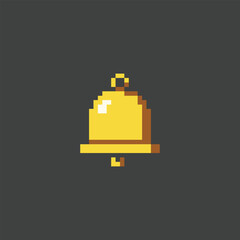 this alarm bell icon in pixel art with simple color and black background ,this item good for presentations, stickers, icons, t shirt design,game asset,logo and your project.
