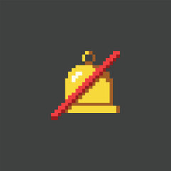 Fototapeta premium this alarm bell icon in pixel art with simple color and black background ,this item good for presentations, stickers, icons, t shirt design,game asset,logo and your project.
