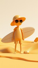 Cartoon digital avatars of Sand and Surf Enthusiast