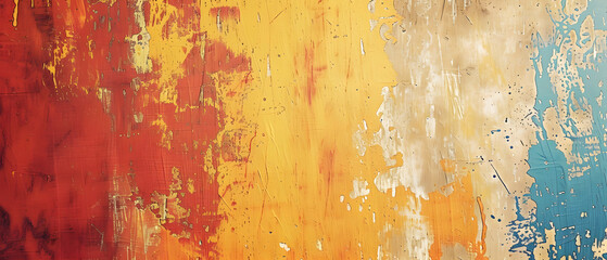 Abstract Painting of Orange, Yellow, and Blue