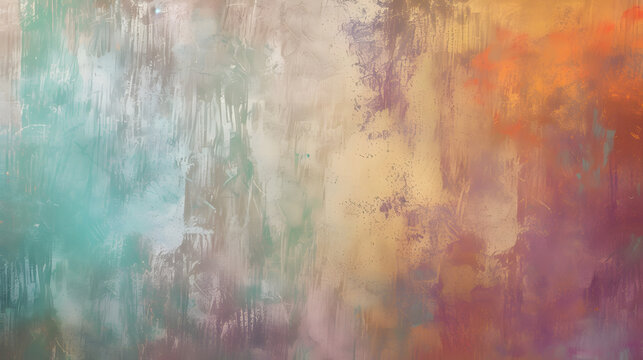 Abstract Painting of Multicolored Paint on a Wall