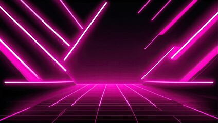 Abstract Glowing Neon Light Background for Graphic Design