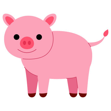 pink pig smile cartoon