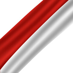 Indonesian Red white Waving Flag