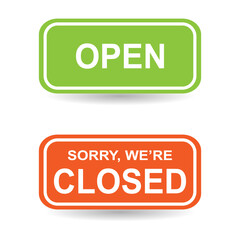 vector of open sign and closed sign