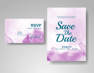 Wedding invitation with abstract watercolor background