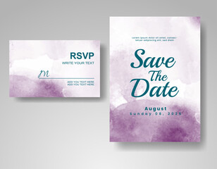 Wedding invitation with abstract watercolor background