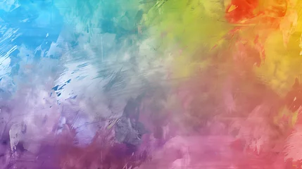 Photo sur Plexiglas Mélange de couleurs Multicolored Painting With White Background