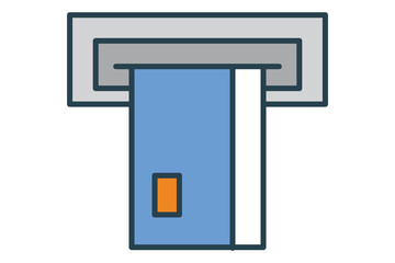 ATM machine icon. icon related to location of ATM. flat line icon style. element illustration