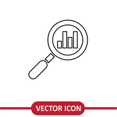 Market Research Icon. flat liner illustration for Presentation, Website or Apps on white background..eps