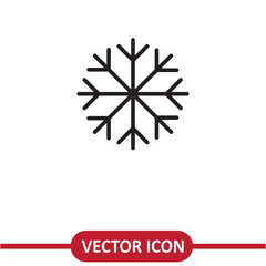 Snowflake Icon. Weather sign Simple Vector Sign on white background..eps