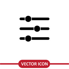 Adjustment button icon, simple flat trendy style illustration on white background..eps