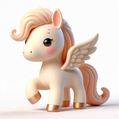cute winged unicorn toy, magical pegasus figurine