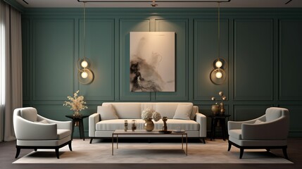 Fototapeta na wymiar Interior of a sophisticated modern living room 