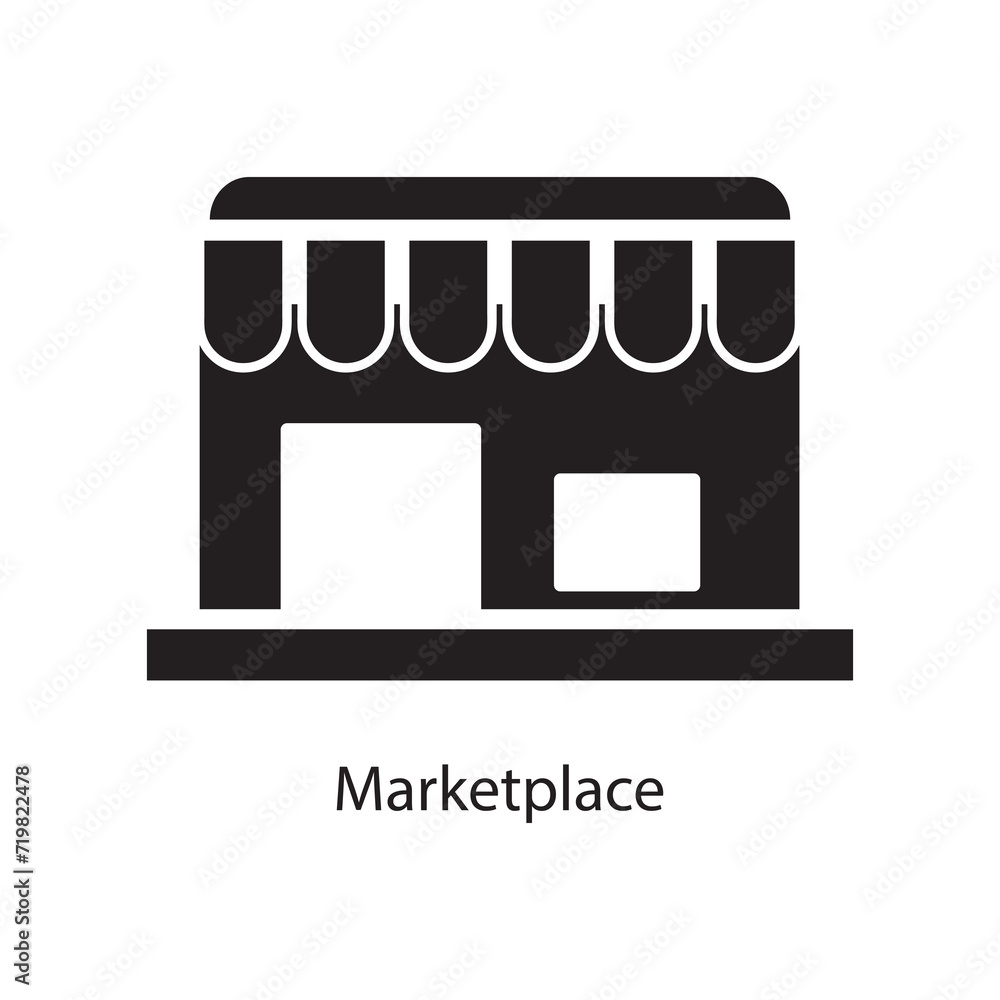 Poster marketplace icon, simple creative marketplace icon for web design on white background..eps