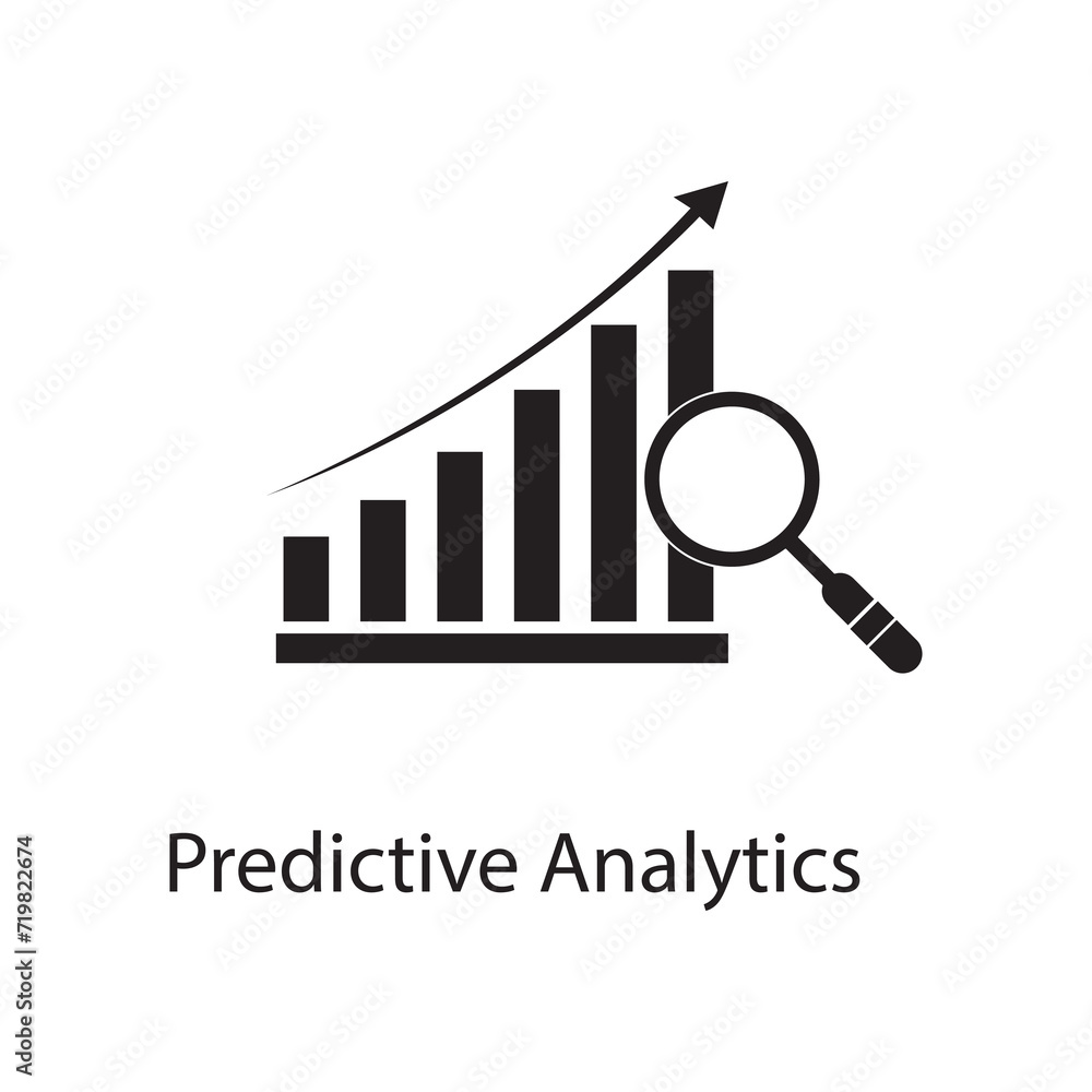 Aufkleber predictive analytics icon, creative predictive analytics icons simple flat illustration on white bac